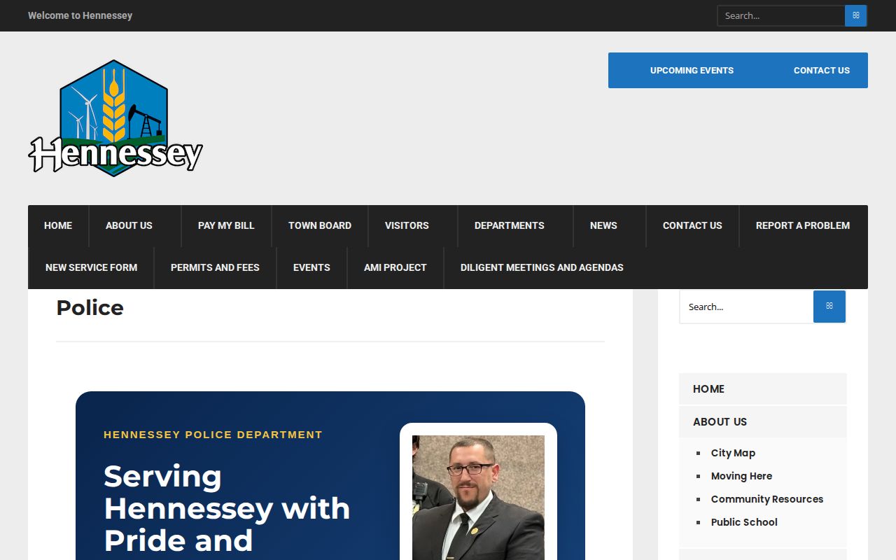 Hennessey Police Department arrest-record contact source